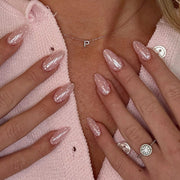 365nails: "Pink Polka Dot Almond" – Natural Press-on Nails