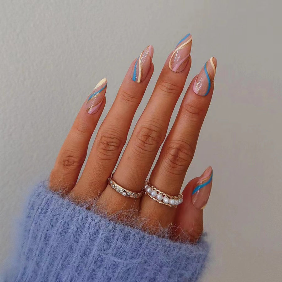 簡約多色波浪可拆卸穿戴甲片 批發｜365nails