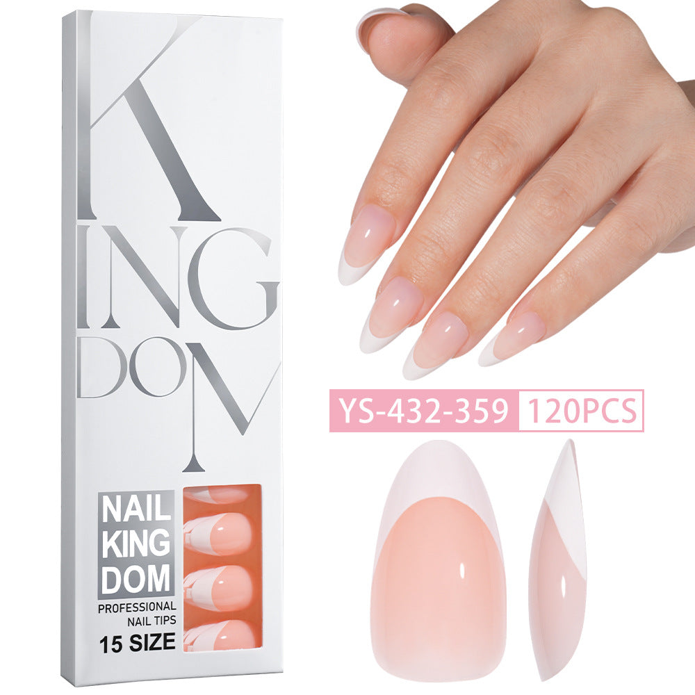 Hot-selling French-style armor, simple spray oil-shiny patch manicure removable trapezoidal nail piece 120 pieces in a box