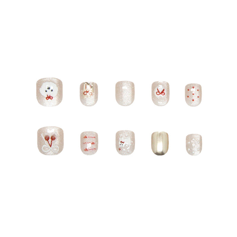 Fine flash cat eye kids nails｜365nails