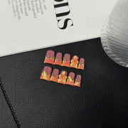 365nails : « Lueur éthérée » — ongles press-on forme coffin faits main, fleurs 3D et perles