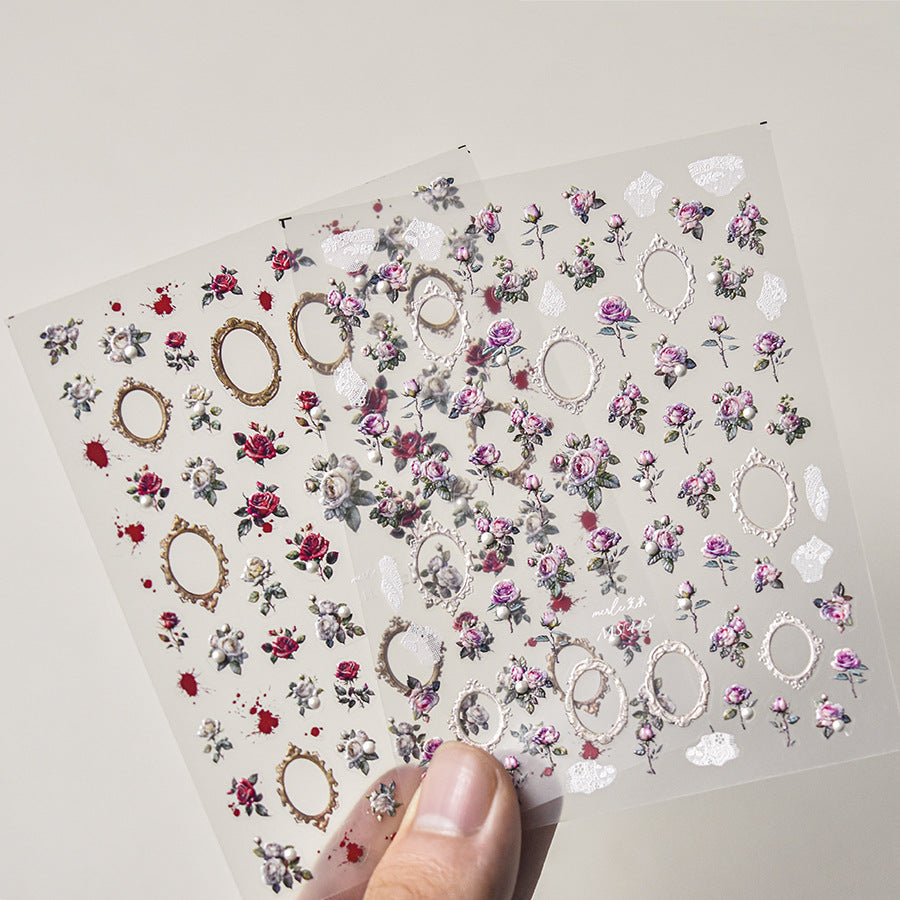 365nails: "Vintage Rose and Ornate Frame" – nail art stickers