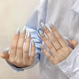 Nuevas uñas postizas hechas a mano, versátiles, blancas, sencillas, galvanizadas, cian, uñas artísticas, red, rojo, explosión | 365nails