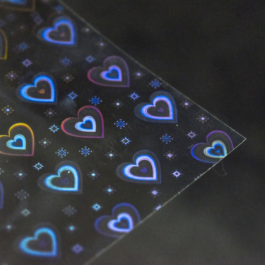 Holographic Heart & Dot – Nail Transfer Foil Set