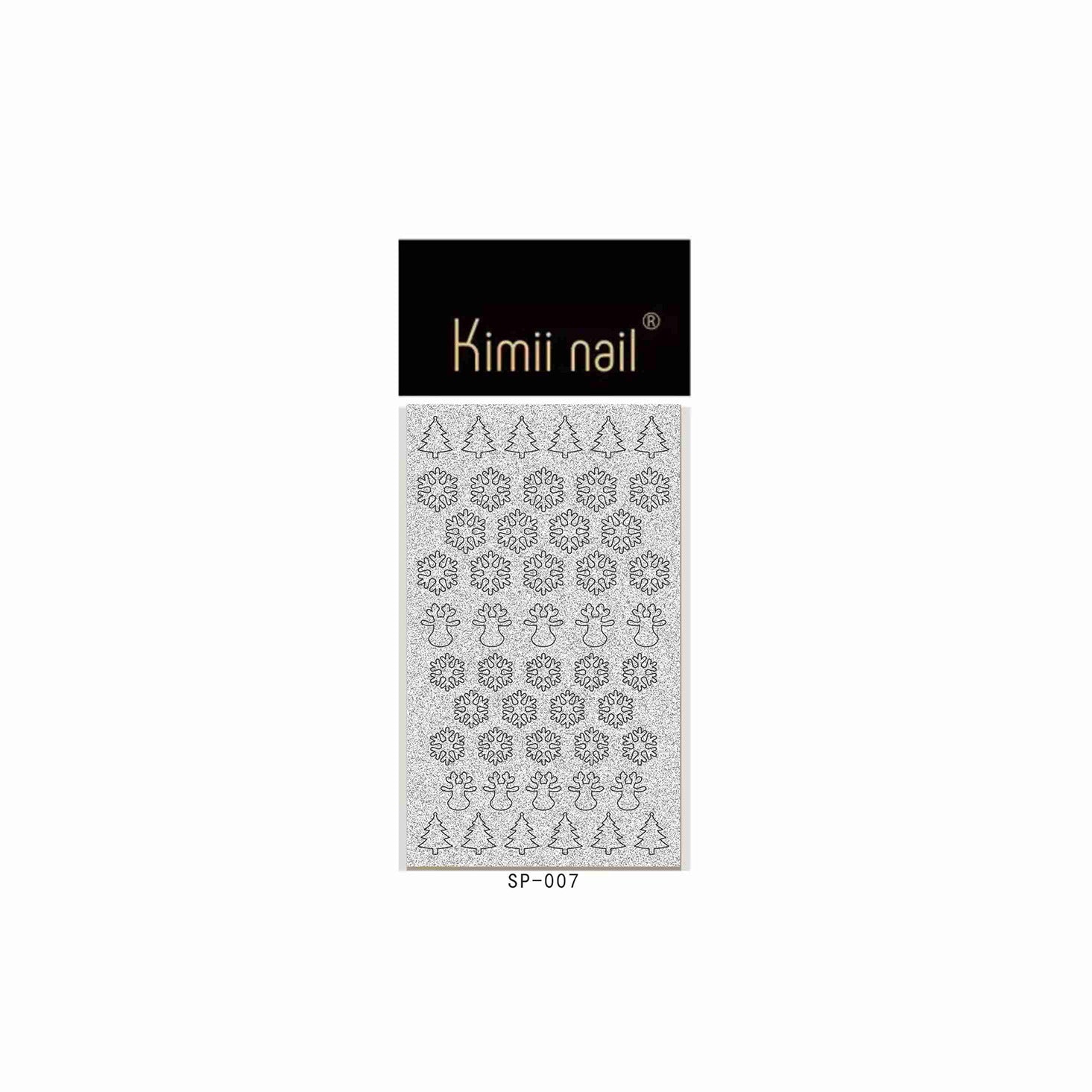 Glitter Outline Nail Sticker Collection – Minimalist Geometric & Festive Set