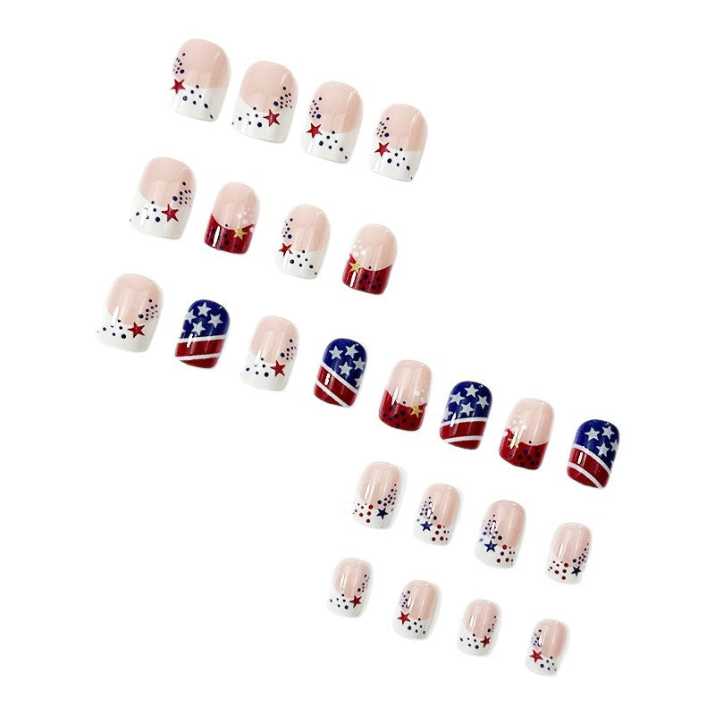 365nails: "Liberty Dots" – Graphic Stars & Polka Printed Short Oval Nails