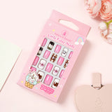 Kids press-on nails 24 short square manicure patches 3-12 years old