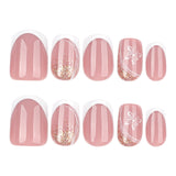 Simple French White Butterfly Gold Glitter Square press-on nails