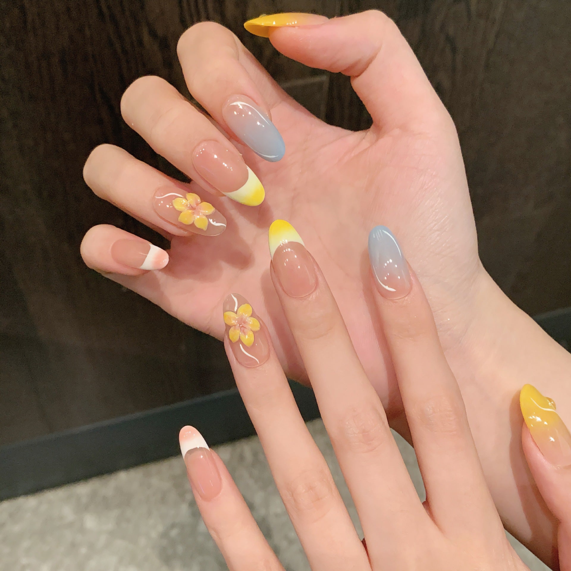 Macaron Color Three-dimensional Carving Spring and Summer Detachable Handmade Wear nails | 365nails