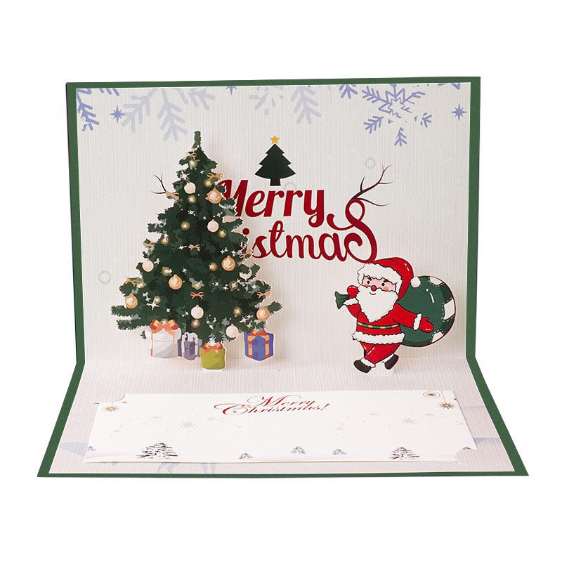 3D three-dimensional Christmas card creative Christmas Eve gift blessing Christmas envelope custom bronzing