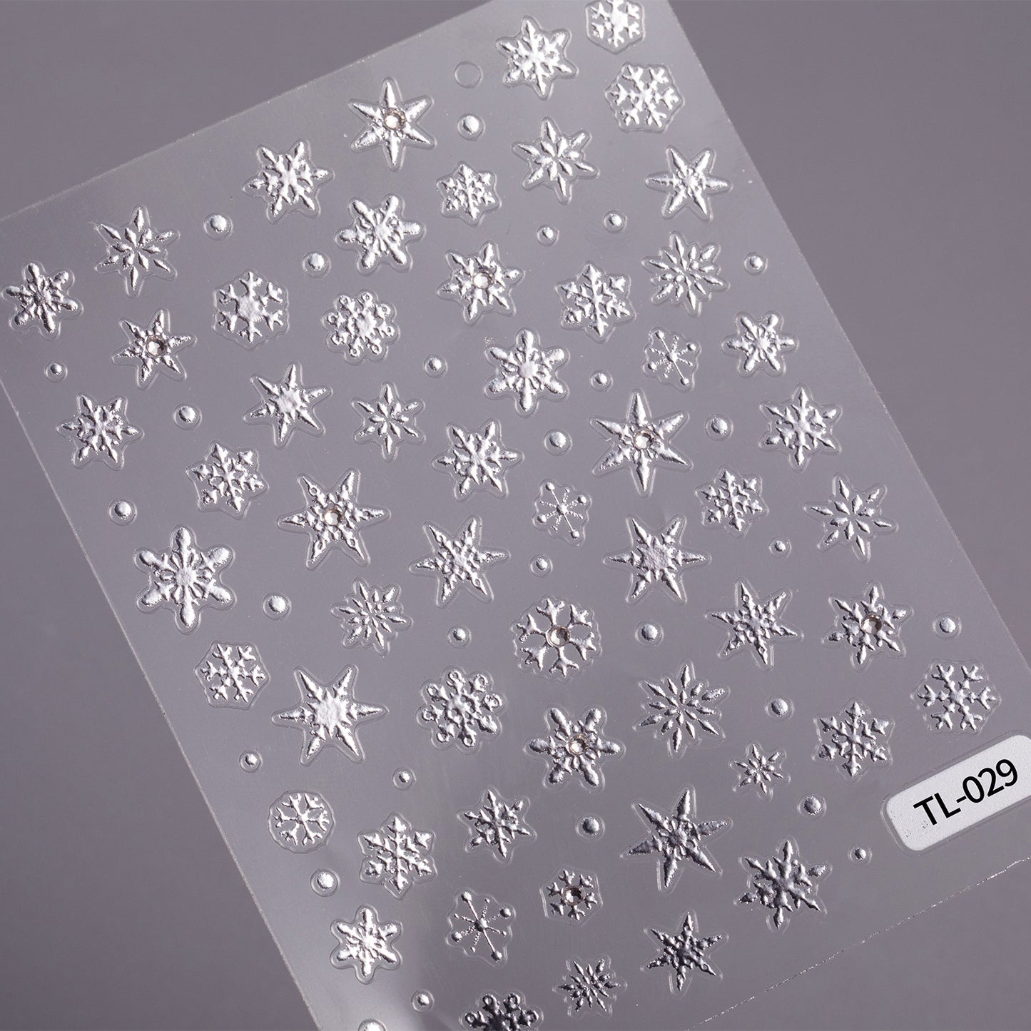 Crystal Diamond Hot Silver Snowflake Nail Art Sticker 5D Embossed Three-dimensional Hot Stamping Snowflake DIY Nail Sticker Jewelry TL