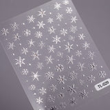 Crystal Diamond Hot Silver Snowflake Nail Art Sticker 5D Embossed Three-dimensional Hot Stamping Snowflake DIY Nail Sticker Jewelry TL