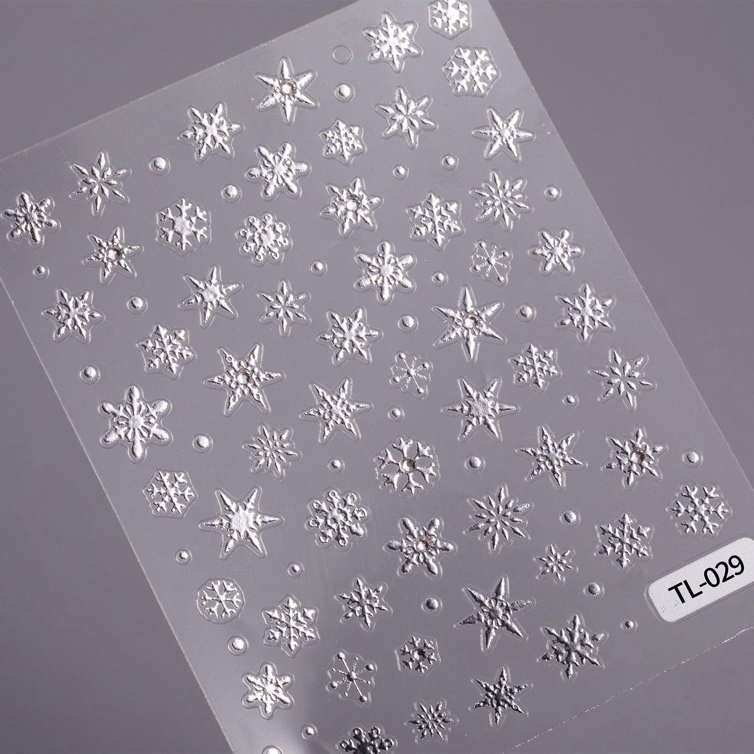 Crystal Diamond Hot Silver Snowflake Nail Art Sticker 5D Embossed Three-dimensional Hot Stamping Snowflake DIY Nail Sticker Jewelry TL