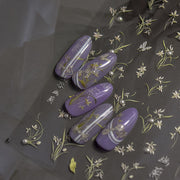 蘭花水晶浮雕系列「優雅蘭花」—3D水晶指甲貼