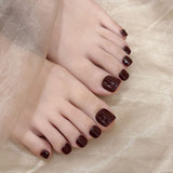 Solid color simple almond nail series popular daily manicure hand and foot set handmade nails | 365nails