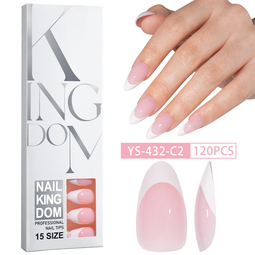 Hot-selling French-style armor, simple spray oil-shiny patch manicure removable trapezoidal nail piece 120 pieces in a box