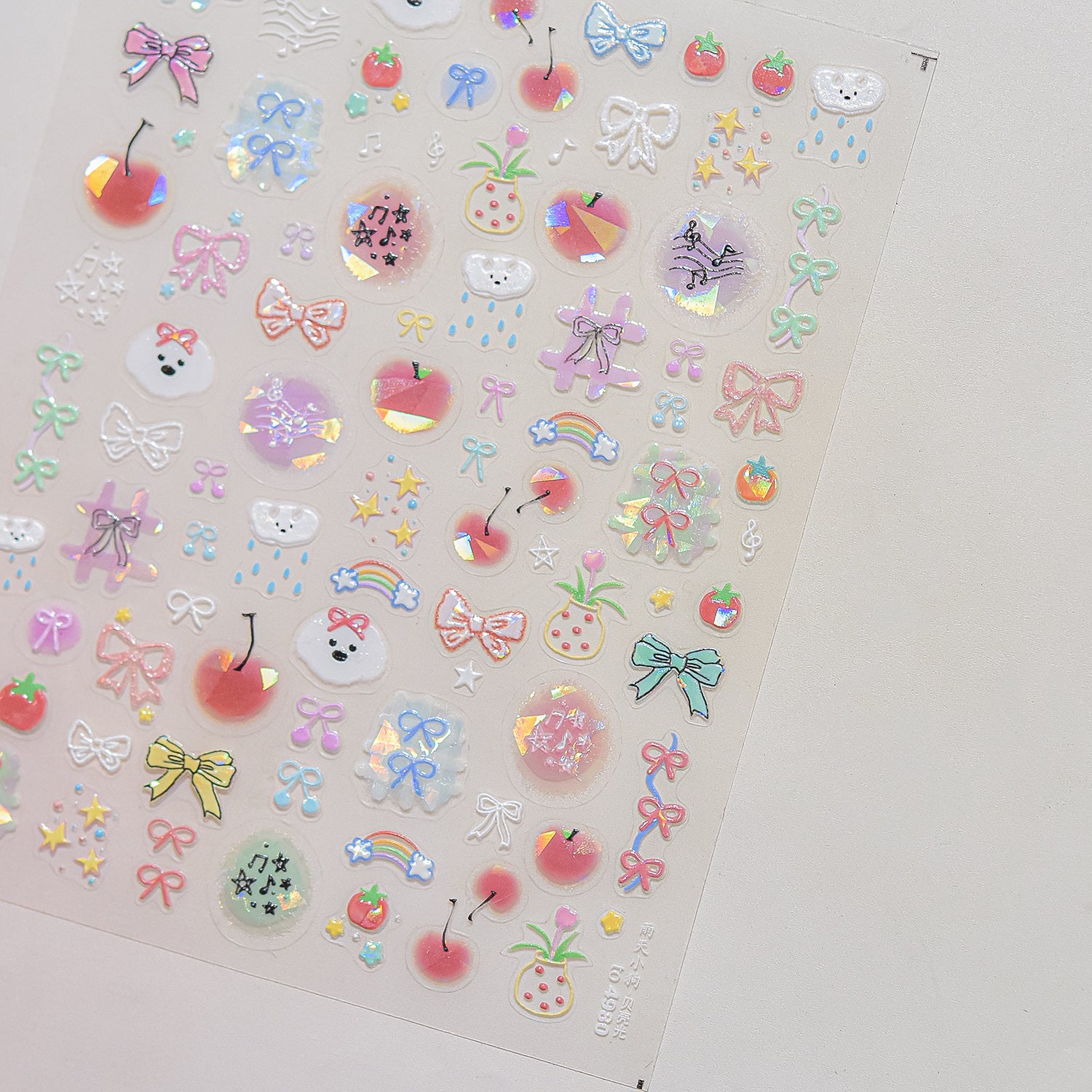 Pastel Cherry Bow – Kawaii Cute Nail Art Set
