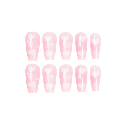 Pink Love Starlight French Press on nails Piece Nail Piece Wholesale Finished Nail Piece Nail Piece Press on nails Piece｜365nails