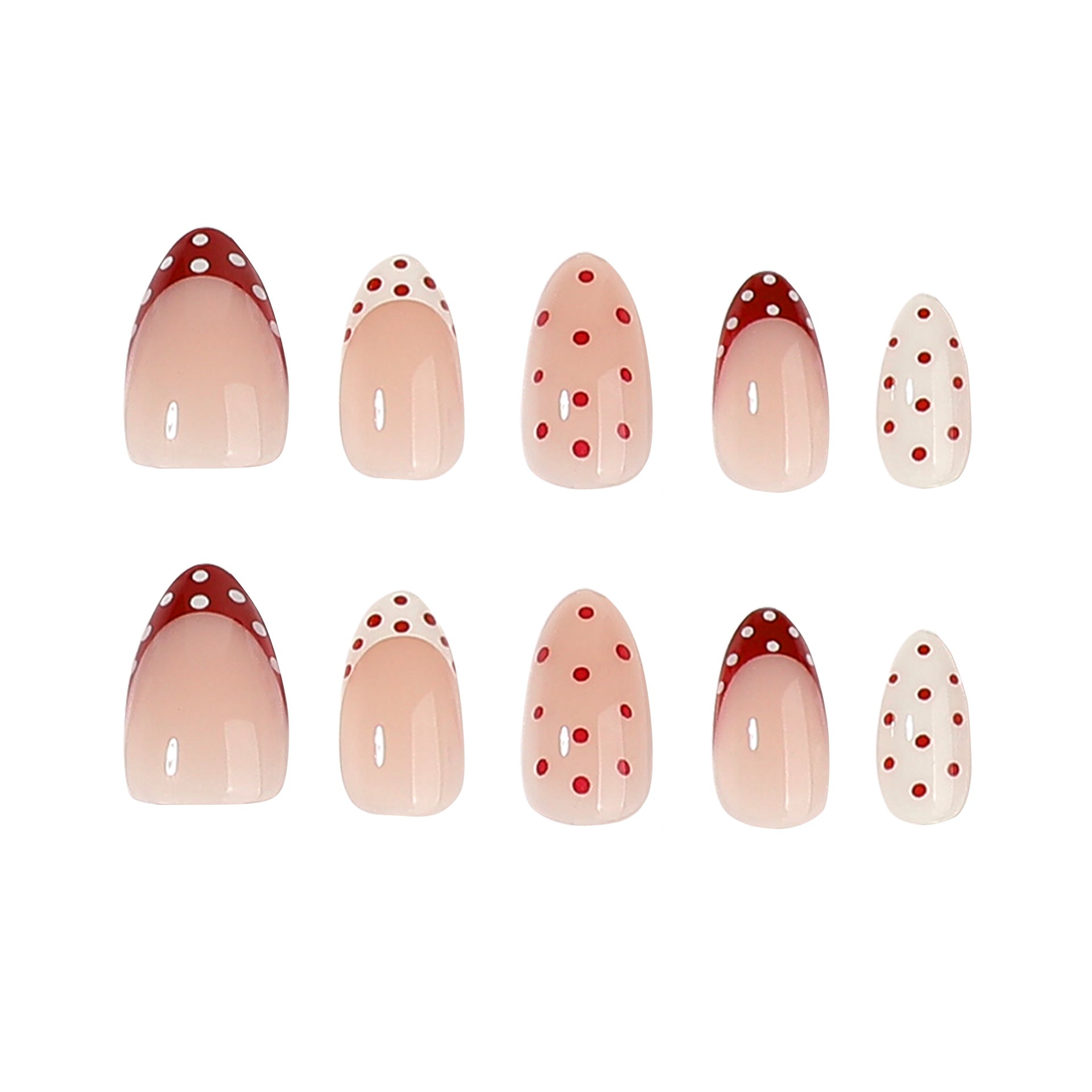 "Retro Red Polka Dots" - Precision Crafted Press-On Nails