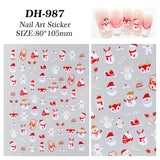 Cute Christmas Snowman Nail Art Sticker Flat Adhesive Christmas Snowman Little Penguin DIY Nail Sticker DH