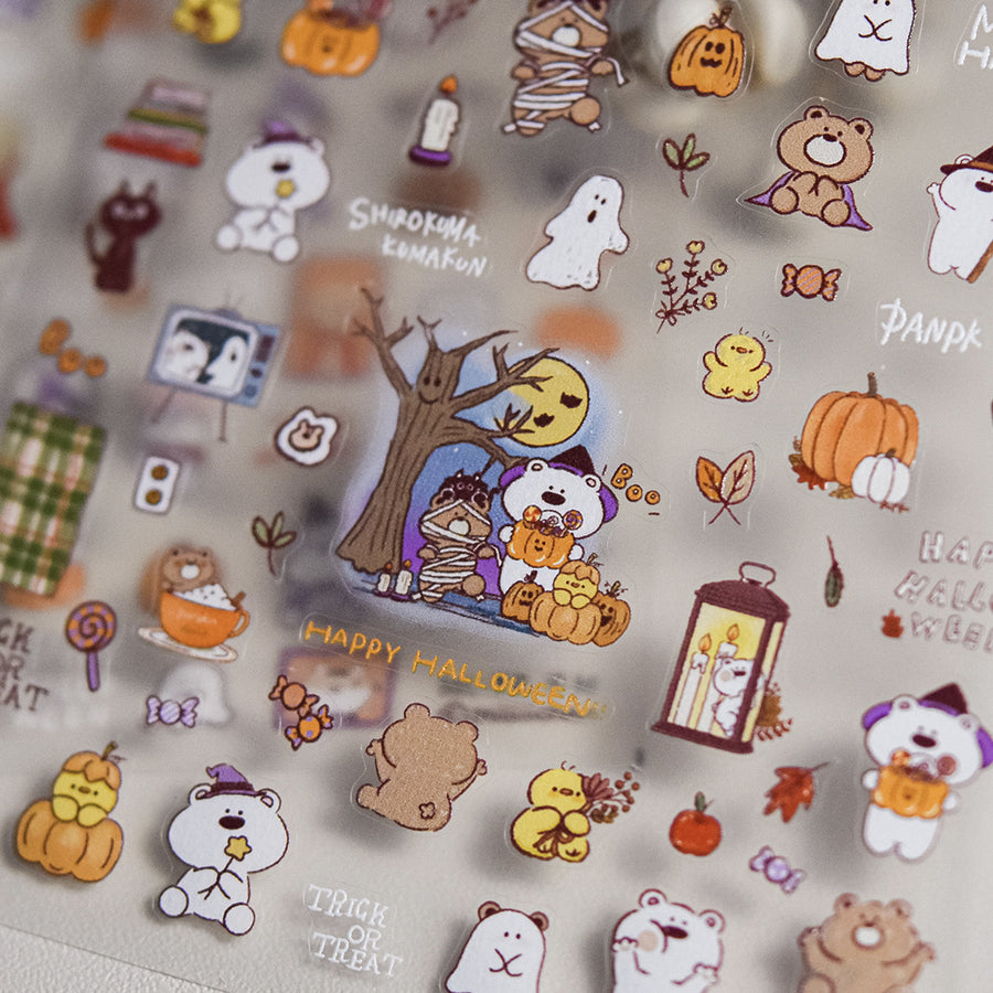 Halloween Puppy & Witch: "Cute Spooky Halloween Puppy" – 5D Embossed Nail Sticker