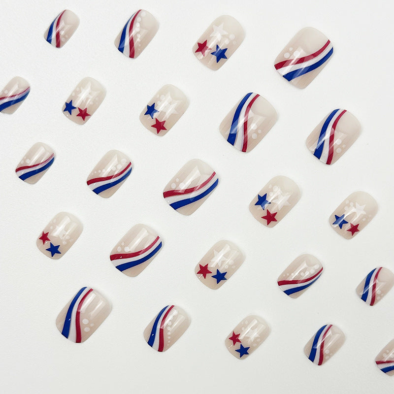365nails: "USA Love" – Graphic Typography & Flag Pattern Printed Almond Nails