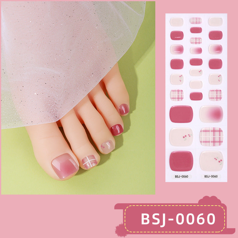 Semi-Cured Gel Nail Strips Toe Nails Four-Point Star Glossy Set (MOQ=3)