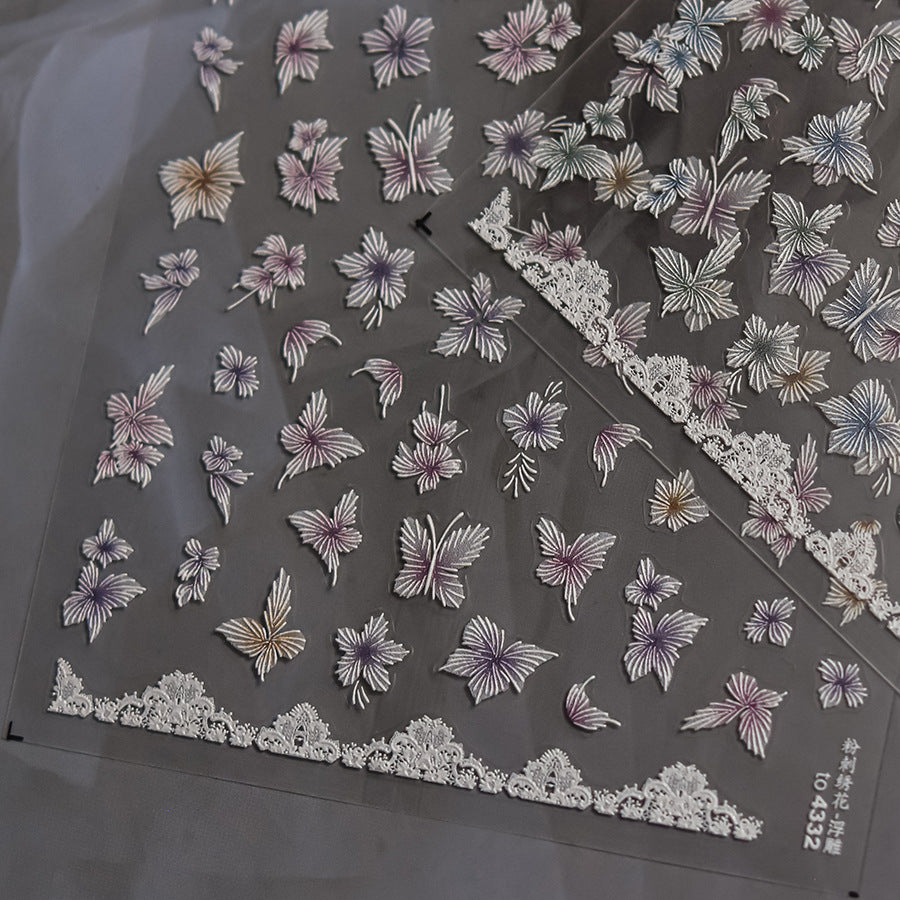 365nails: "White Lace Butterfly" – nail art stickers