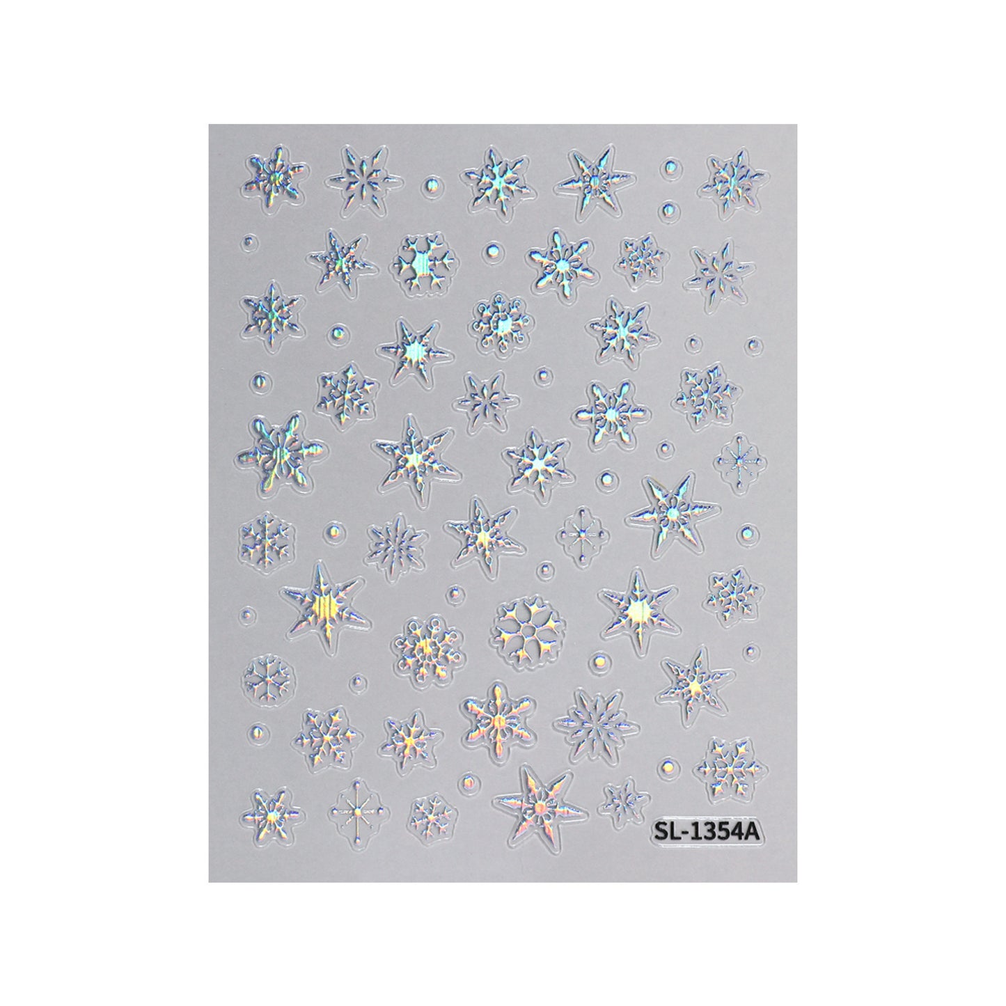 Winter Laser Snowflake Nail Art Sticker 5D Embossed Three-dimensional Hot Silver Snowflake DIY Nail Sticker Jewelry SL