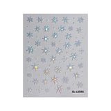 Winter Laser Snowflake Nail Art Sticker 5D Embossed Three-dimensional Hot Silver Snowflake DIY Nail Sticker Jewelry SL