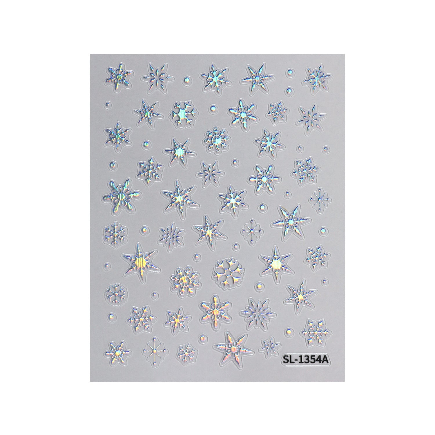 Winter Laser Snowflake Nail Art Sticker 5D Embossed Three-dimensional Hot Silver Snowflake DIY Nail Sticker Jewelry SL