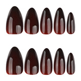 Deep Wine Glossy Solid Color Press On Nails