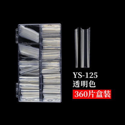 Nail Tips Nail plate semi-sticker, light sticker, lengthened XXXL water pipe nail NO C arc, light French manicure, transparent fake nail
