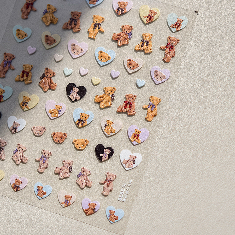 365nails: "Teddy Bear Heart" – nail art stickers