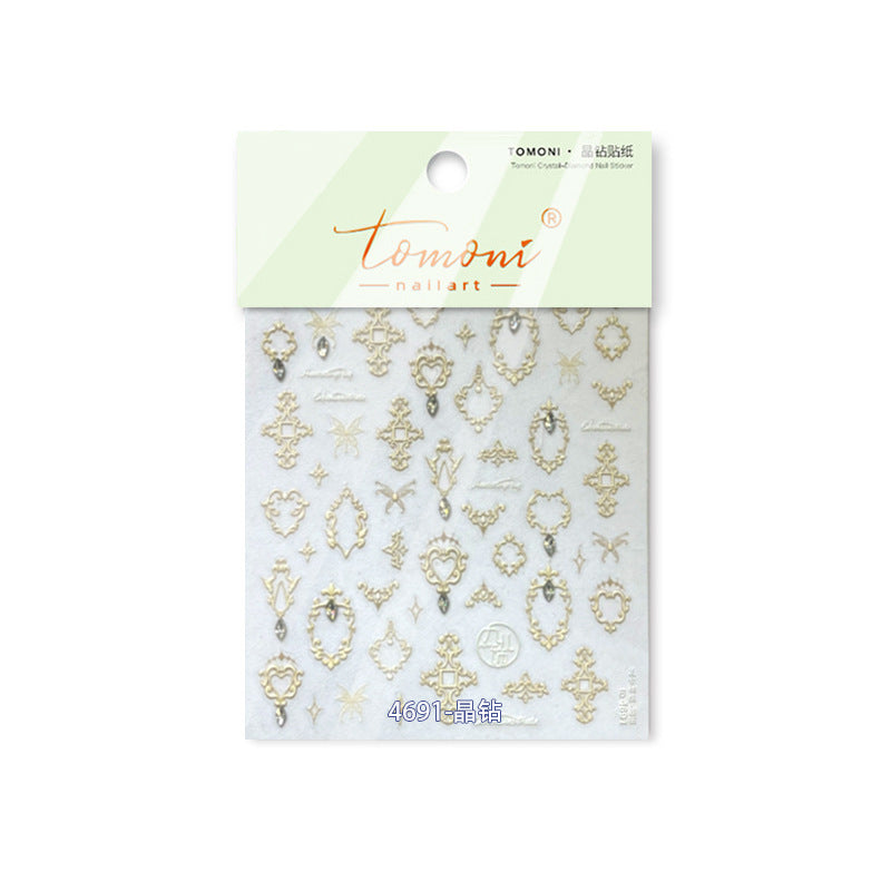 Vintage Ornate Frame: "Royal Crystal" – 5D Crystal Diamond Nail Sticker