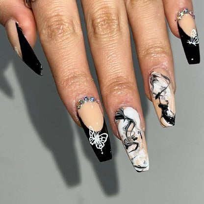 Ink smudge lines Butterfly  manicure  wholesale  nail patch ｜365nails