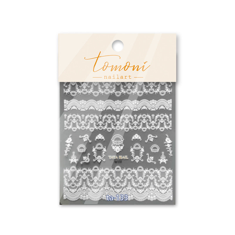 White Lace Damask – 5D Embossed Elegant Accent Set