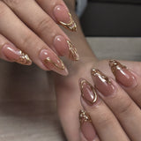 3D three-dimensional hot-selling short almond explosion press-on nails