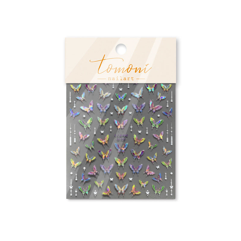 365nails: "Borboleta Holográfica Furta-cor" – Adesivos para Unhas