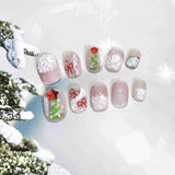 New christmas handmade press-on nails holiday new year