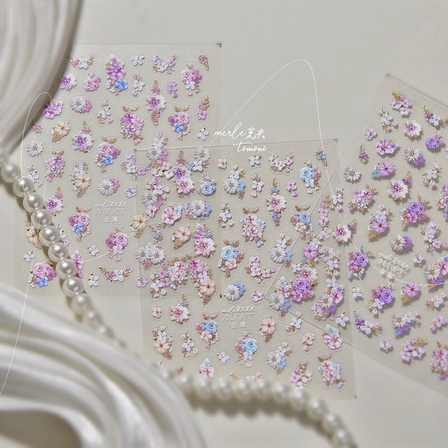 Vintage Floral Bouquet – Elegant Bridal Nail Art Stickers