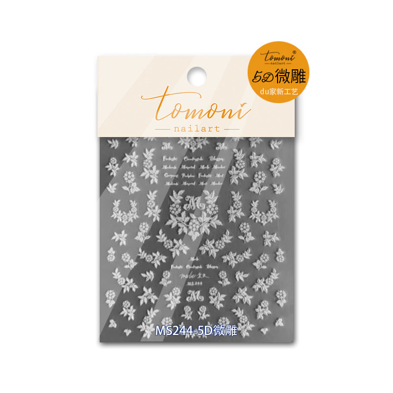 365nails: "5D Embossed White Grape & Vine" – Nail Art Stickers