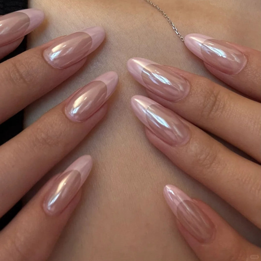 Hot-selling Coating Explosive French Pink Short Almonds press-on nails