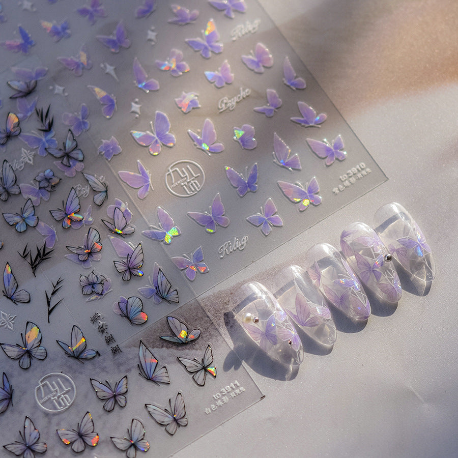 365nails: "Holographic Purple Butterfly" – nail art stickers