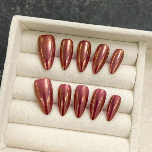 Handmade wear nail versatile white magic mirror champagne nail art net red explosion gold and silver can | 365nails