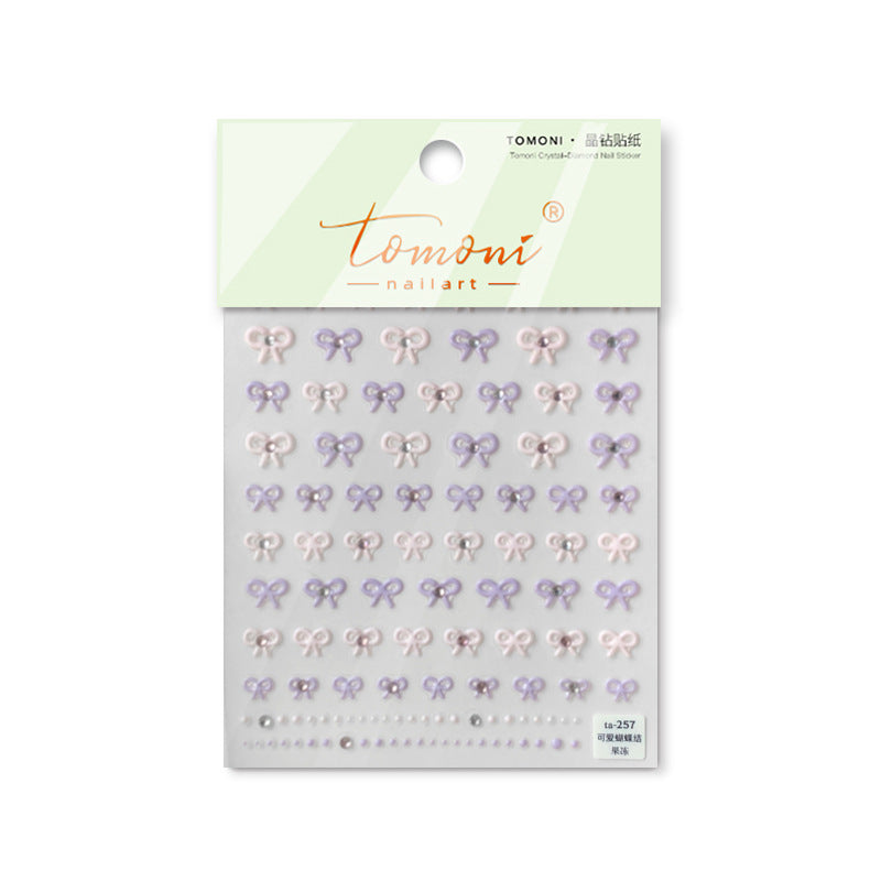 Jelly Crystal Bows – Minimalist Nail Art Set