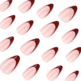 Red French Gradient Press On Nails Stylish Chic Design