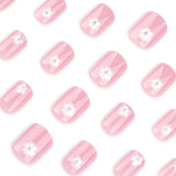 Simple white flower  art summer small fresh  fake nail nails wholesale｜365nails