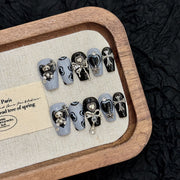 365nails: "Gothic Angel" – 3D Charms & Cross Handmade Coffin Nails