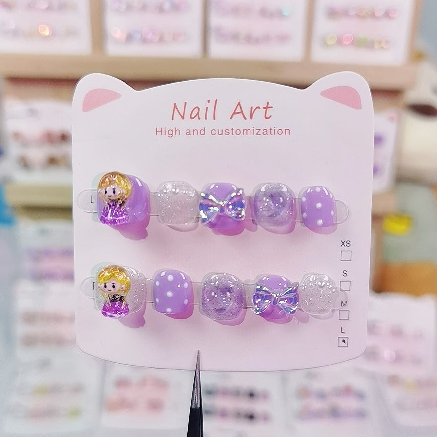 Cute Cartoon Kids Press On Nails Mixed Character Collection